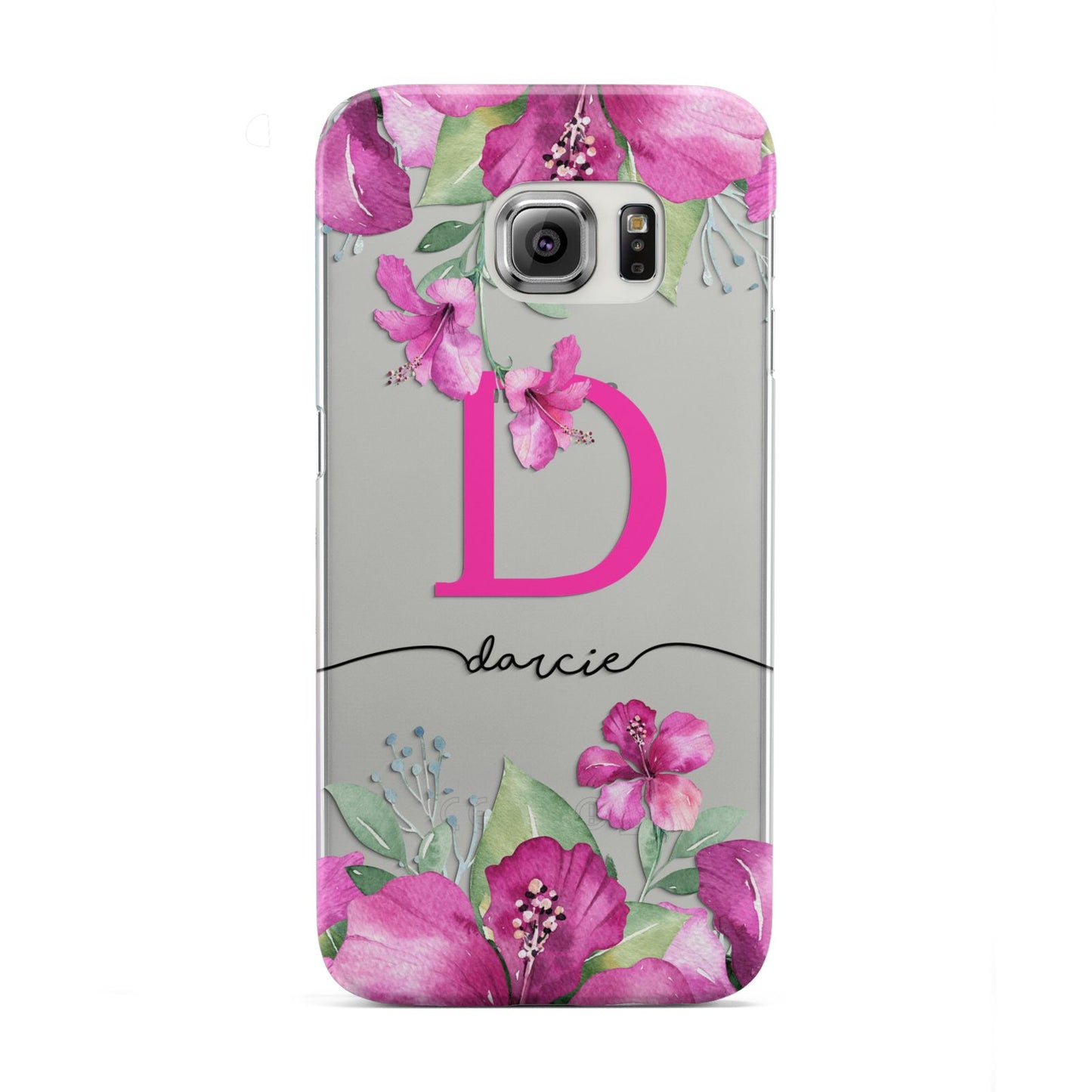 Personalised Pink Lilies Samsung Galaxy S6 Edge Case