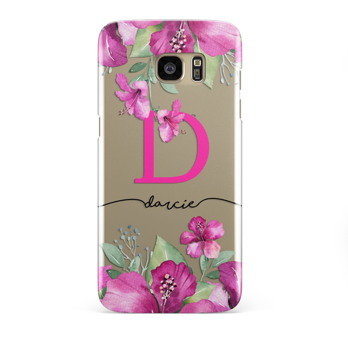 Personalised Pink Lilies Samsung Galaxy S7 Edge Case