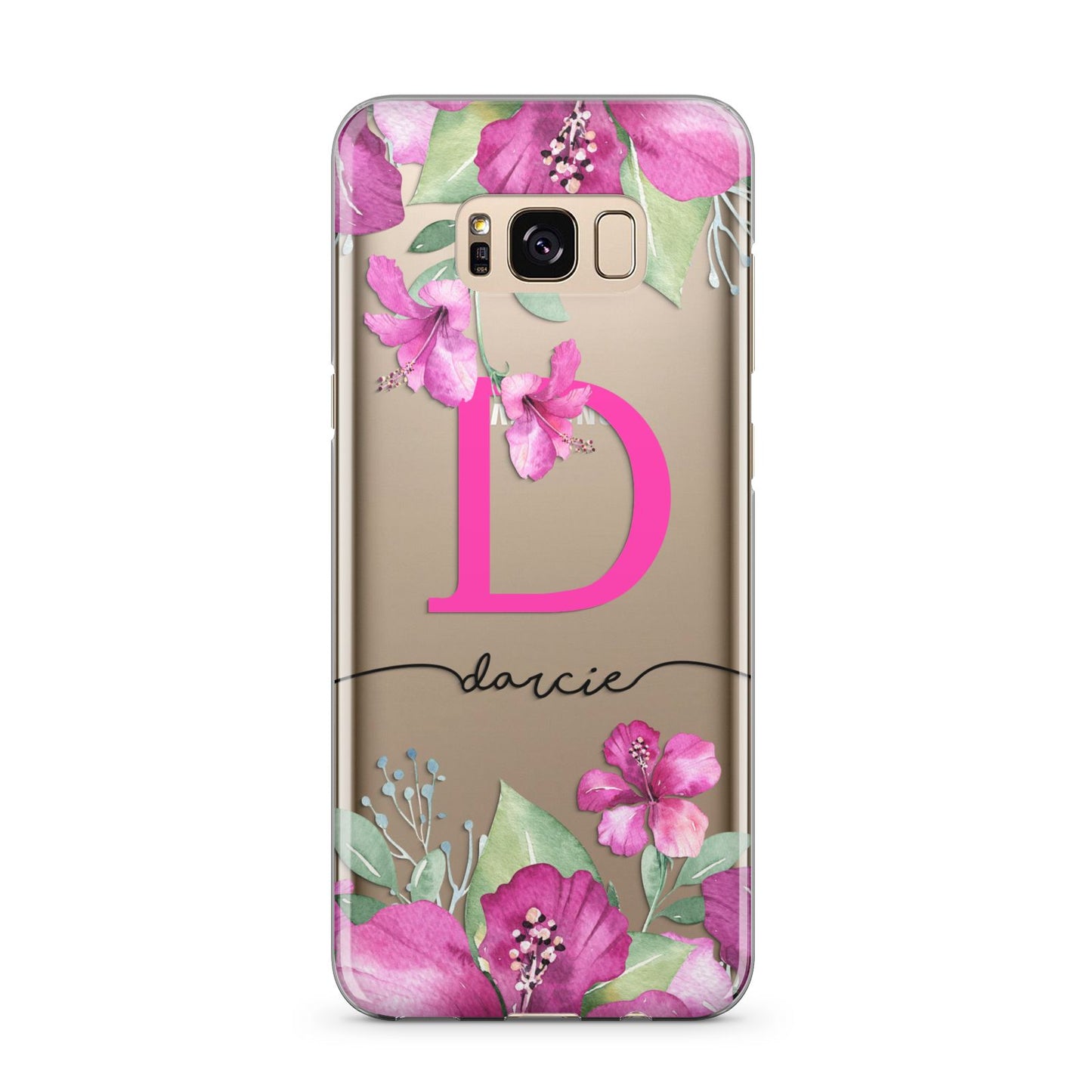 Personalised Pink Lilies Samsung Galaxy S8 Plus Case