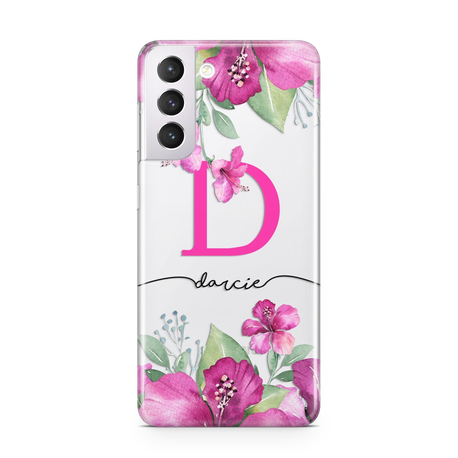 Personalised Pink Lilies Samsung S21 Case