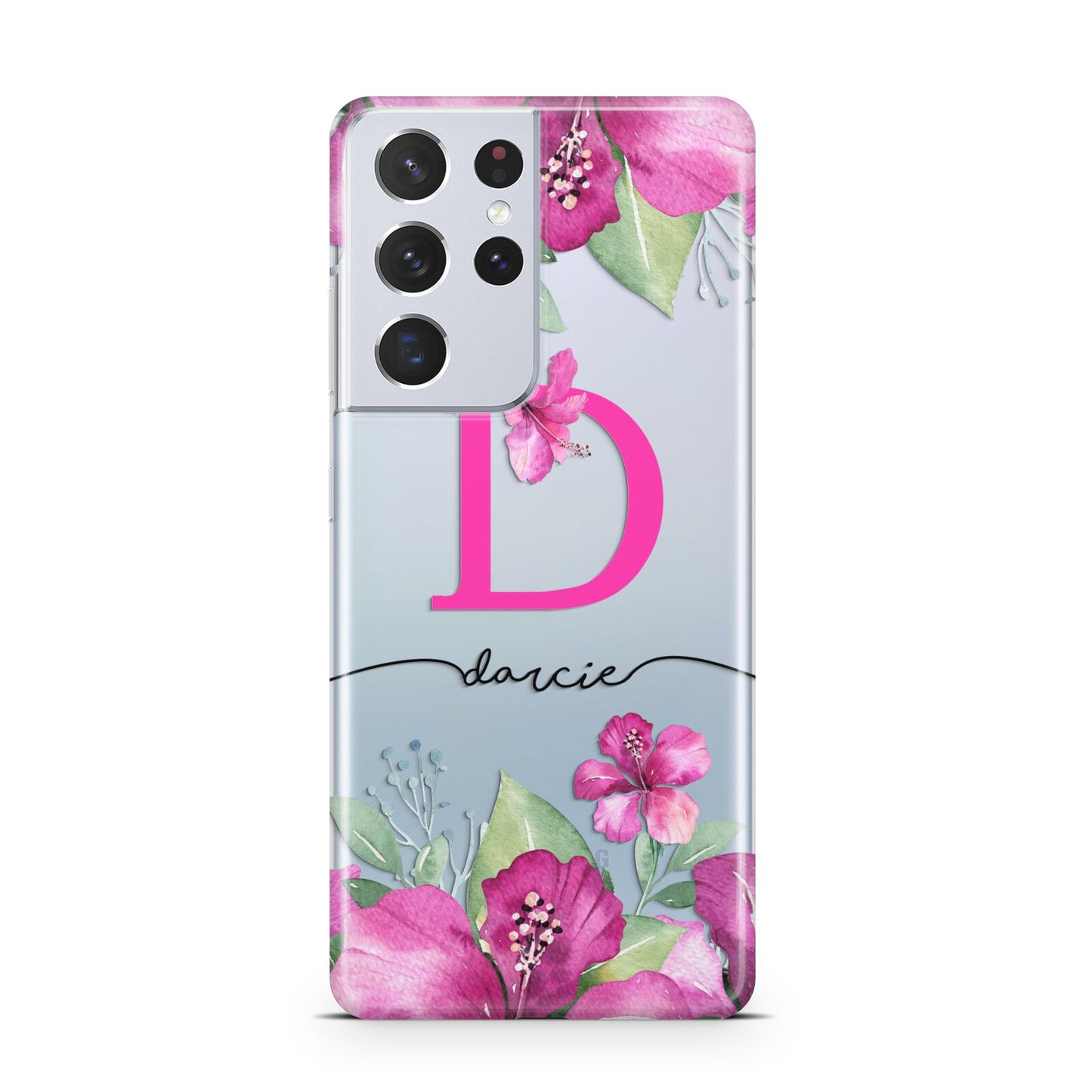 Personalised Pink Lilies Samsung S21 Ultra Case