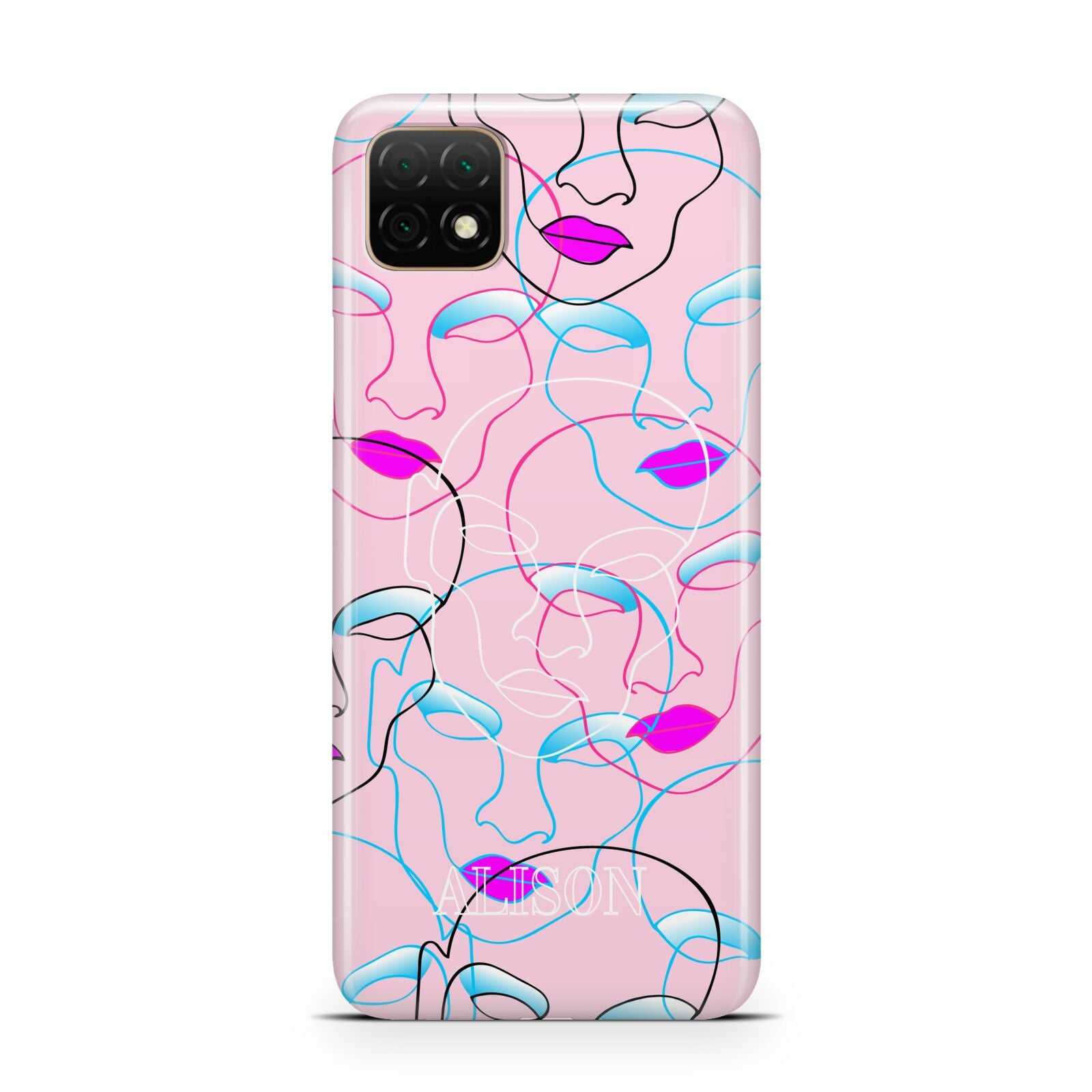 Personalised Pink Line Art Huawei Enjoy 20 Phone Case