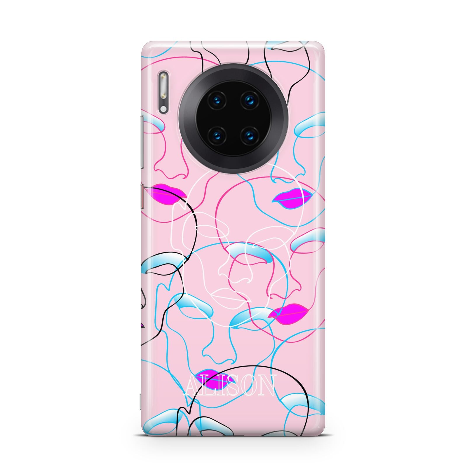 Personalised Pink Line Art Huawei Mate 30 Pro Phone Case