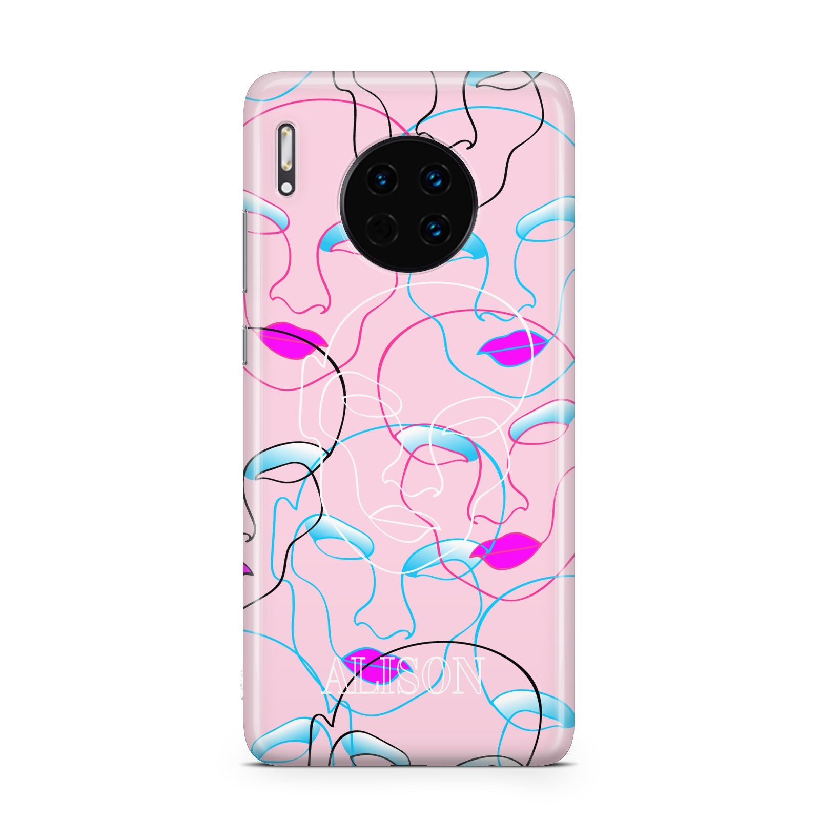 Personalised Pink Line Art Huawei Mate 30