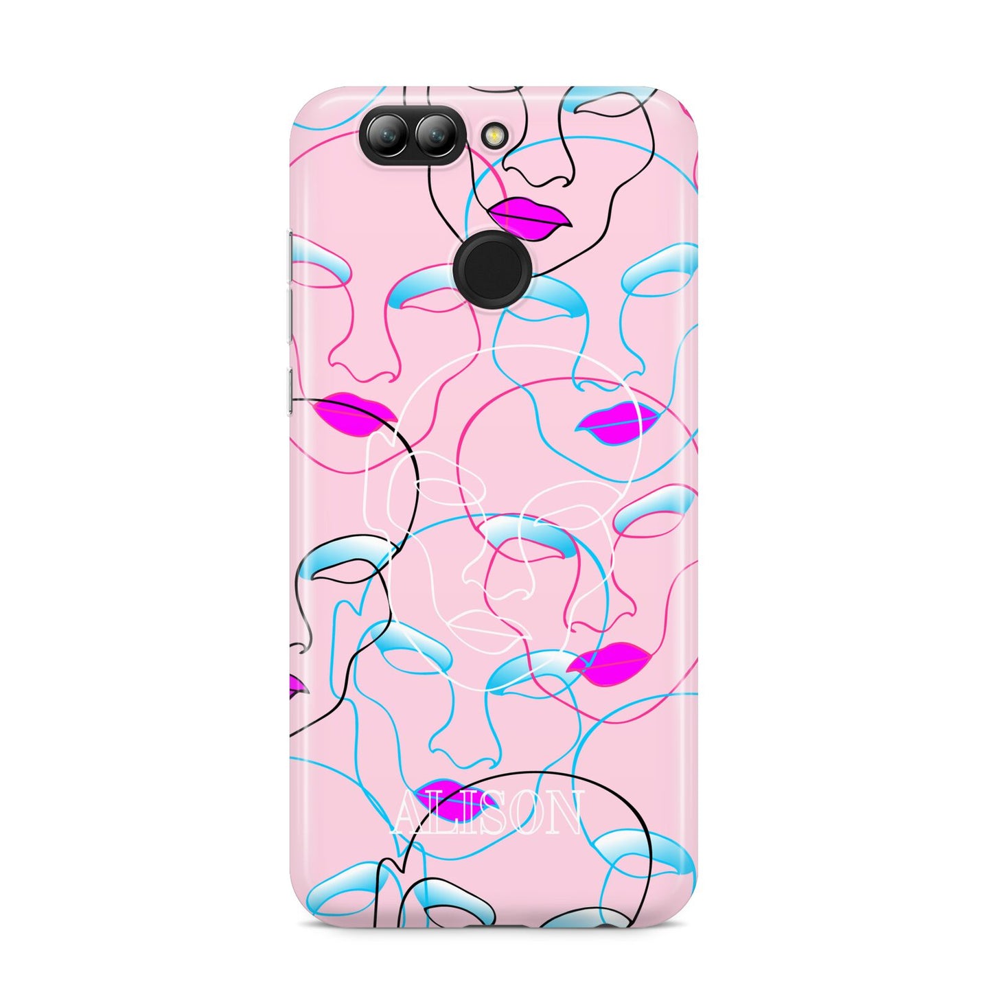 Personalised Pink Line Art Huawei Nova 2s Phone Case