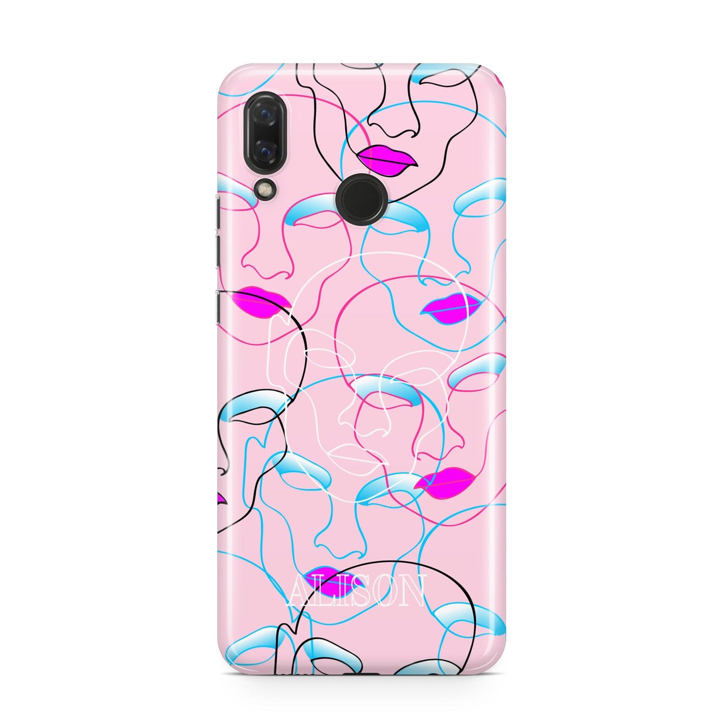 Personalised Pink Line Art Huawei Nova 3 Phone Case