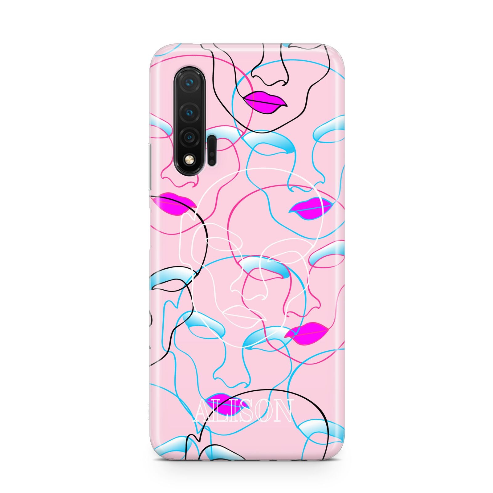 Personalised Pink Line Art Huawei Nova 6 Phone Case