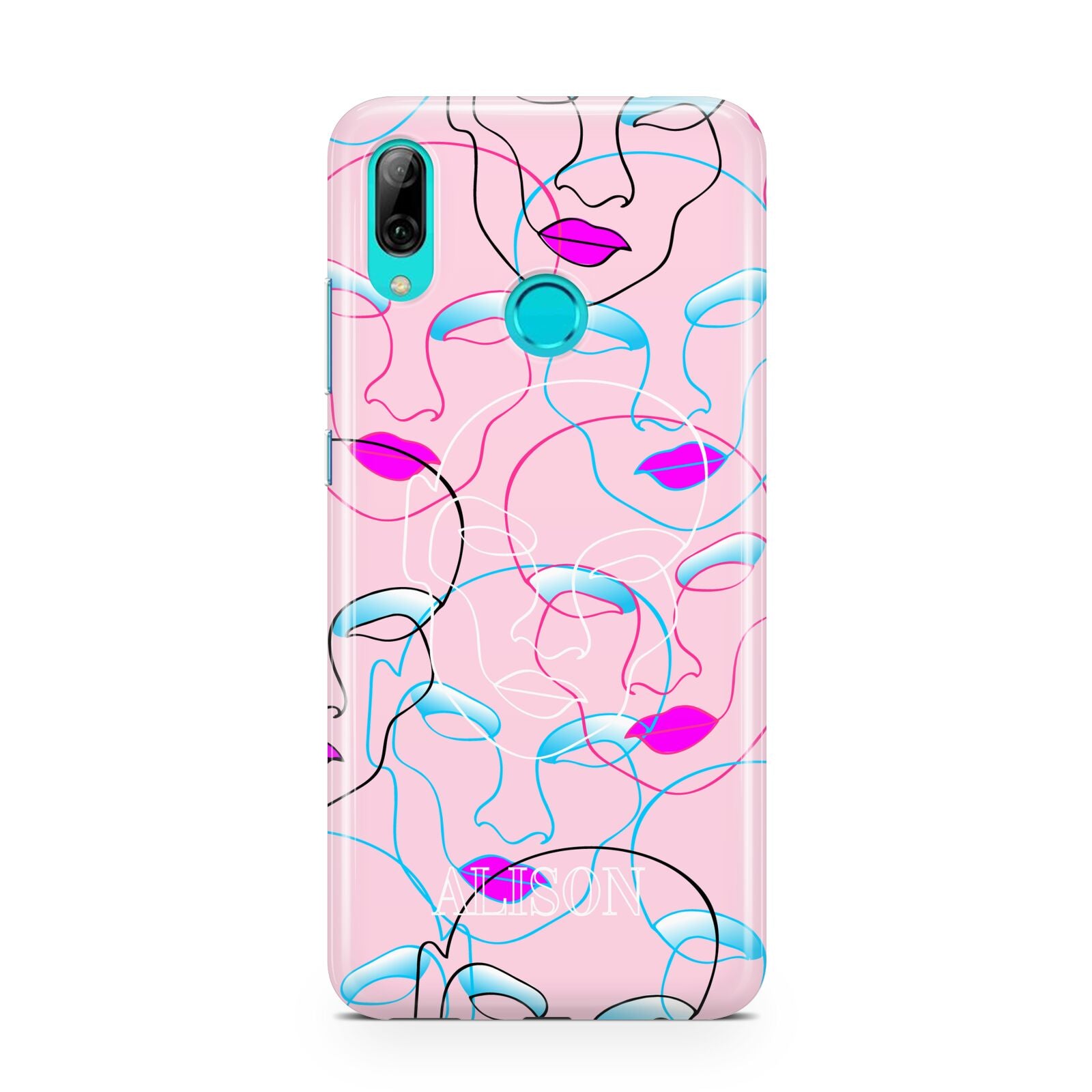 Personalised Pink Line Art Huawei P Smart 2019 Case