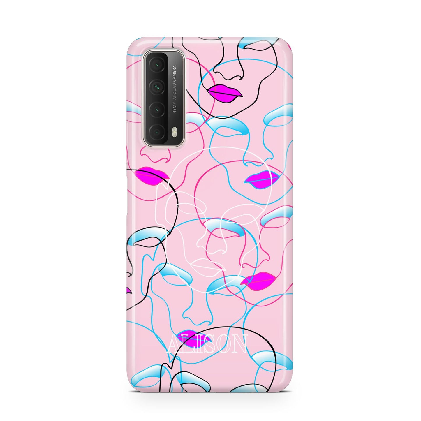 Personalised Pink Line Art Huawei P Smart 2021