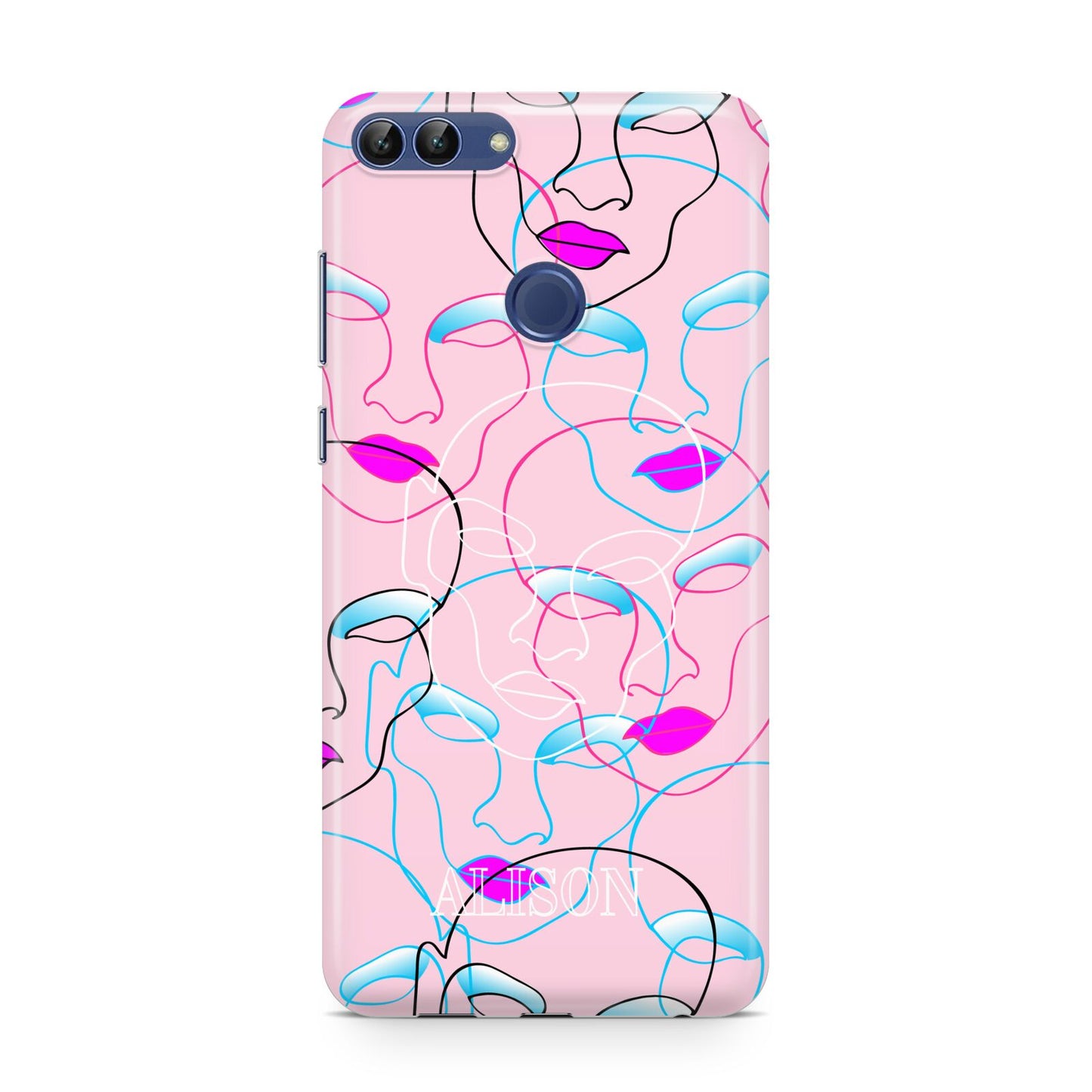 Personalised Pink Line Art Huawei P Smart Case