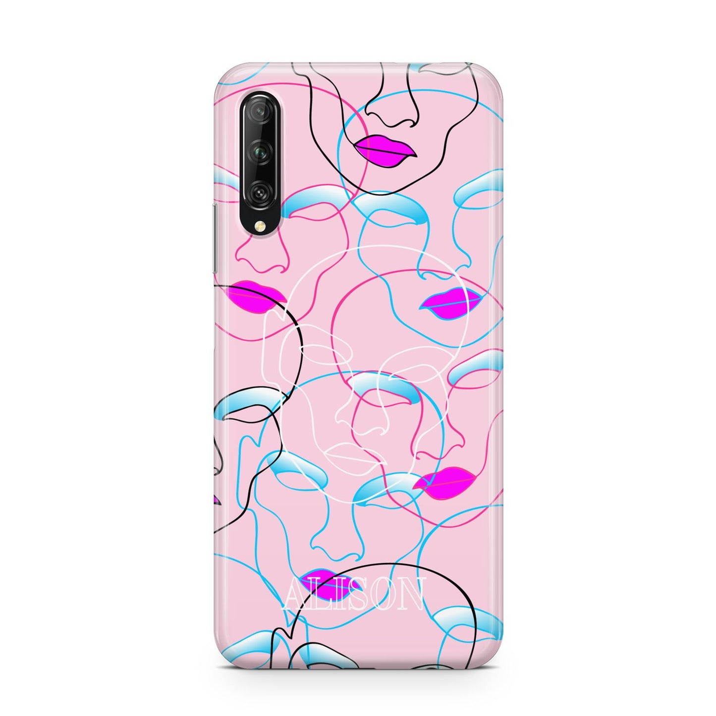 Personalised Pink Line Art Huawei P Smart Pro 2019