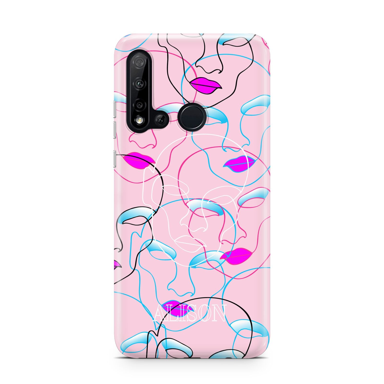 Personalised Pink Line Art Huawei P20 Lite 5G Phone Case