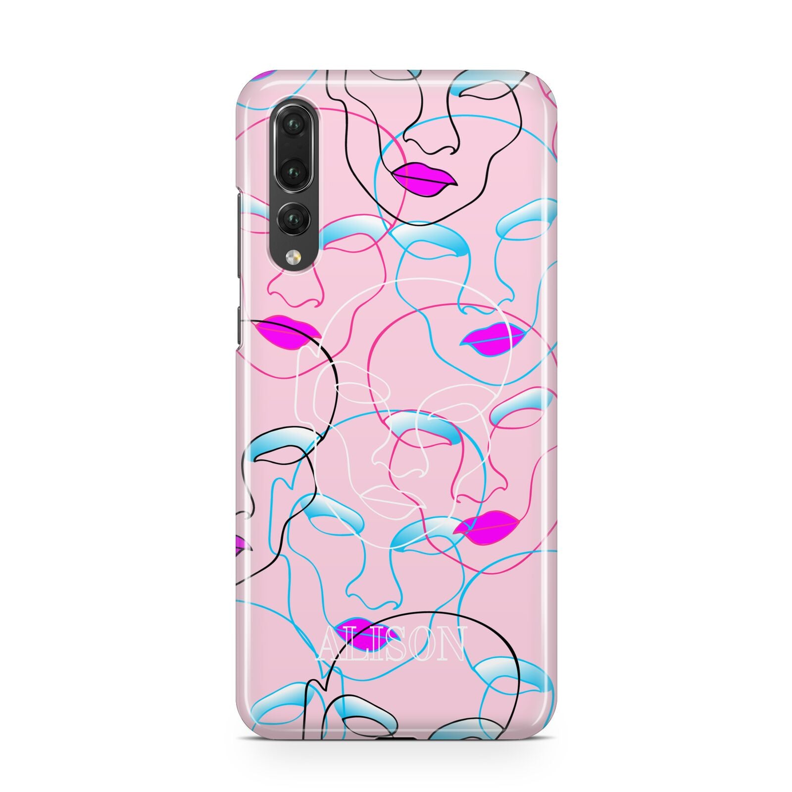 Personalised Pink Line Art Huawei P20 Pro Phone Case