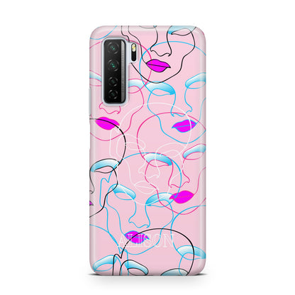 Personalised Pink Line Art Huawei P40 Lite 5G Phone Case