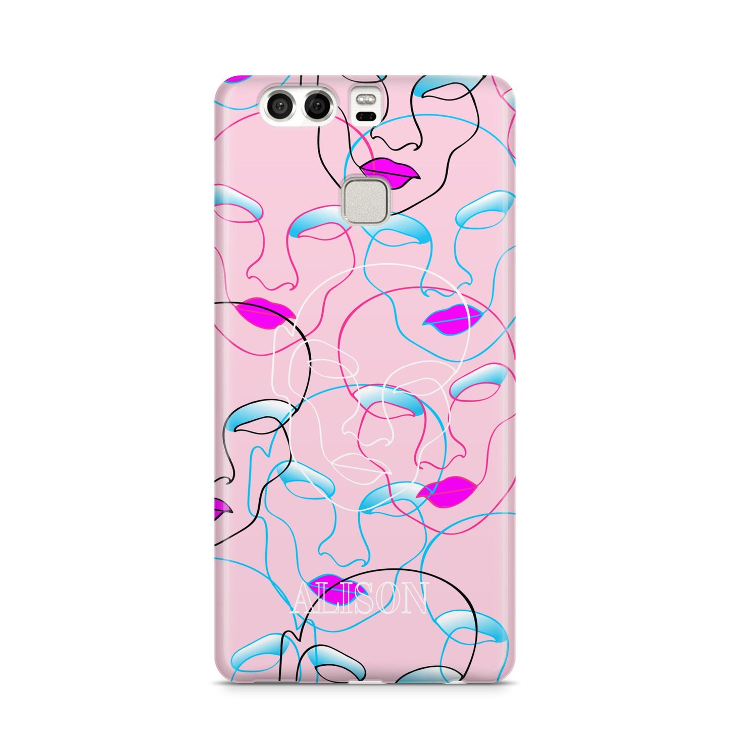 Personalised Pink Line Art Huawei P9 Case