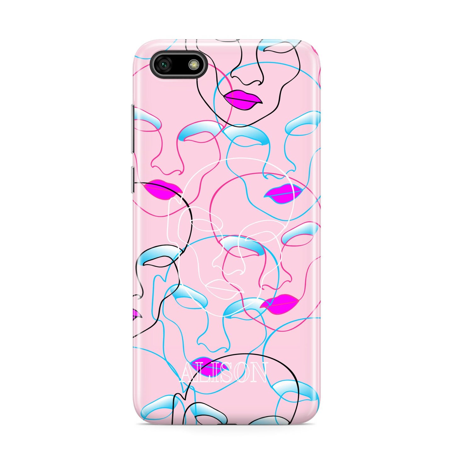 Personalised Pink Line Art Huawei Y5 Prime 2018 Phone Case