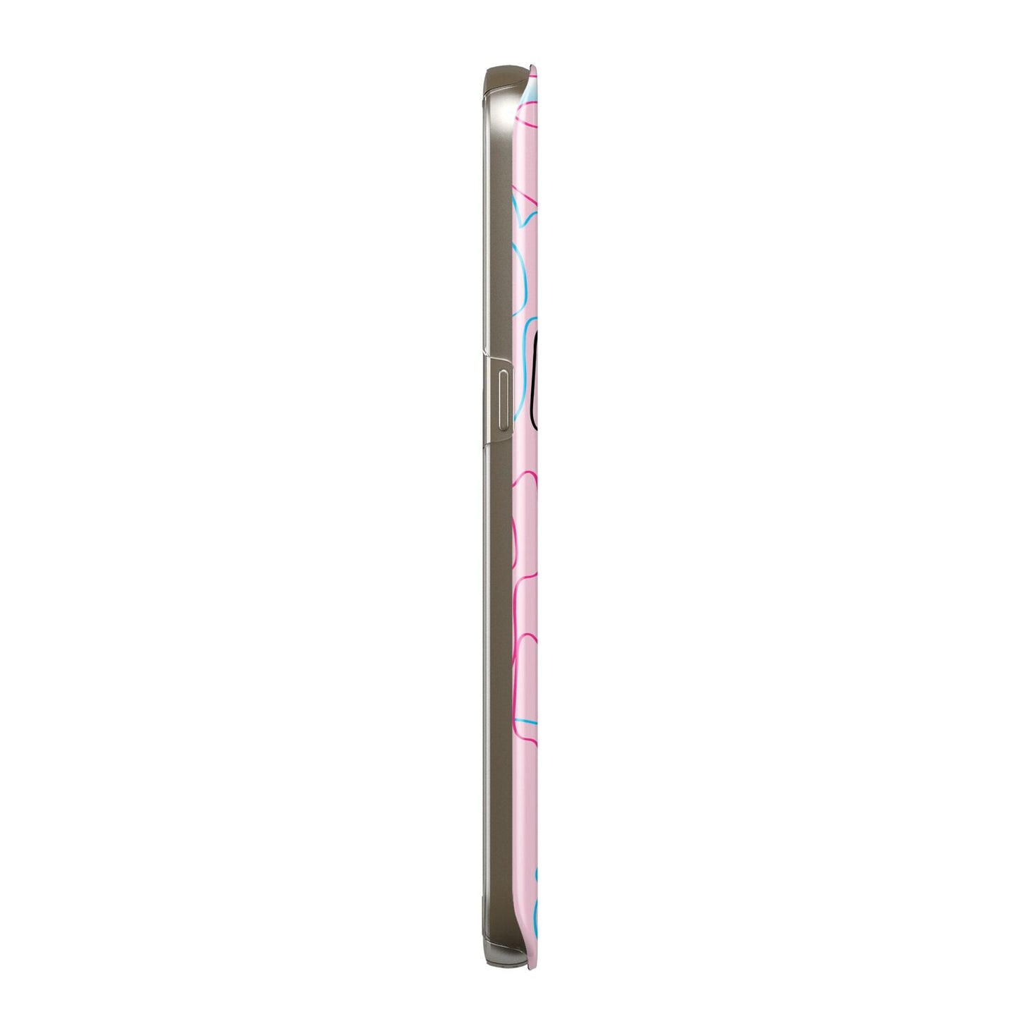 Personalised Pink Line Art Protective Samsung Galaxy Case Side Angle