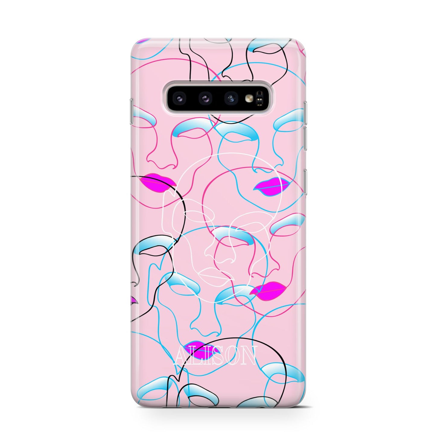 Personalised Pink Line Art Protective Samsung Galaxy Case