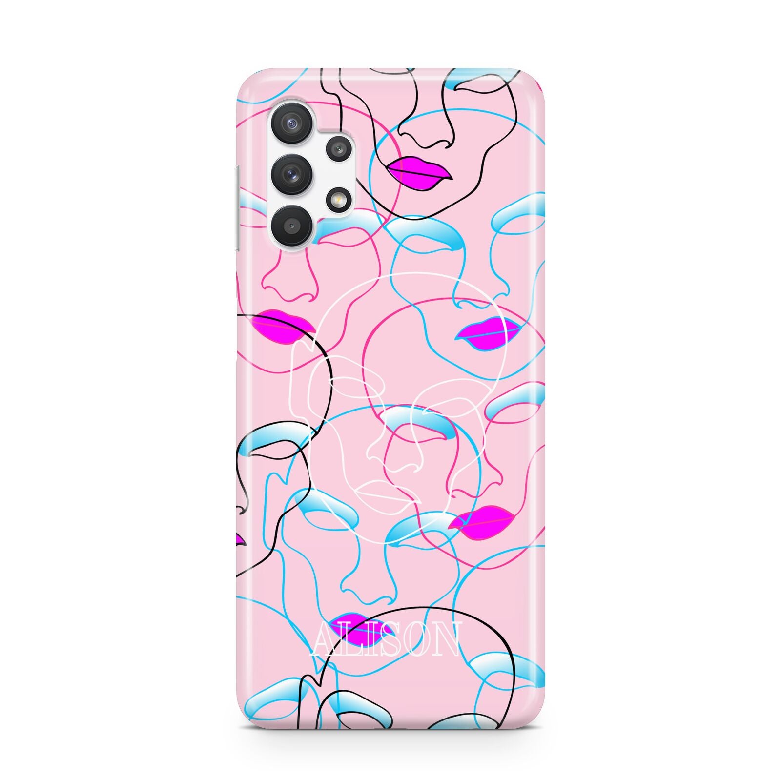 Personalised Pink Line Art Samsung A32 5G Case