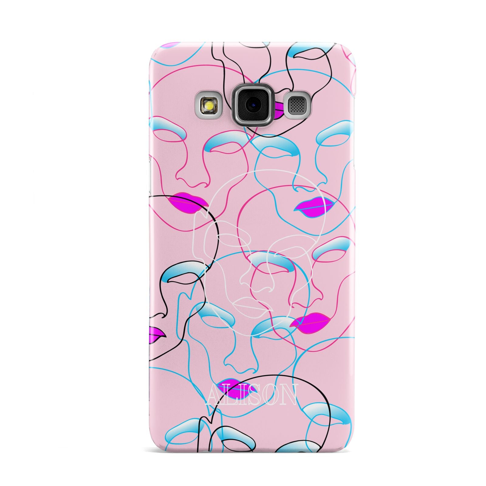 Personalised Pink Line Art Samsung Galaxy A3 Case