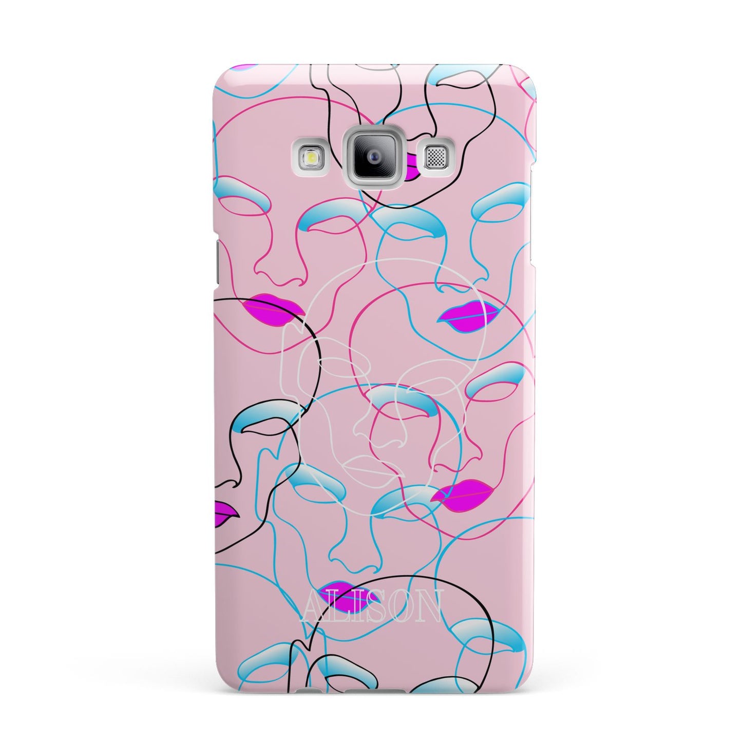 Personalised Pink Line Art Samsung Galaxy A7 2015 Case