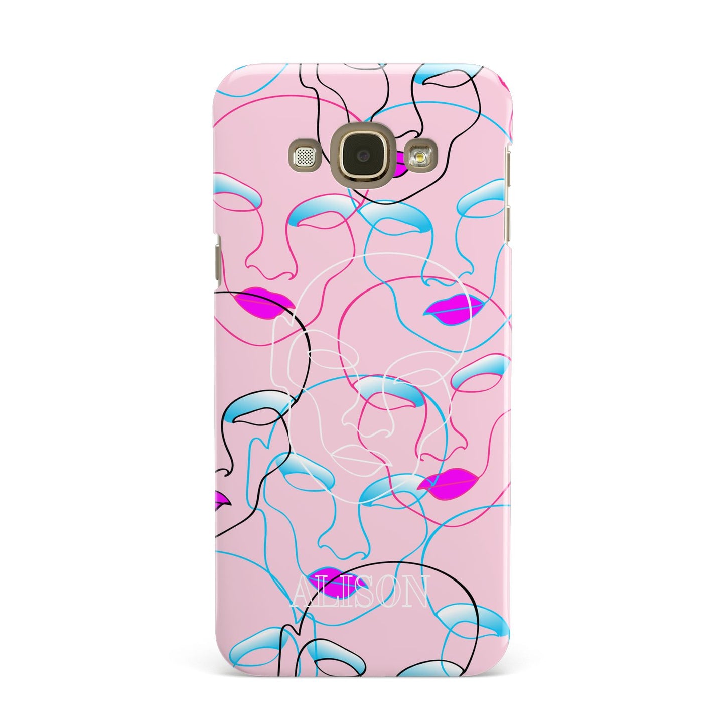 Personalised Pink Line Art Samsung Galaxy A8 Case