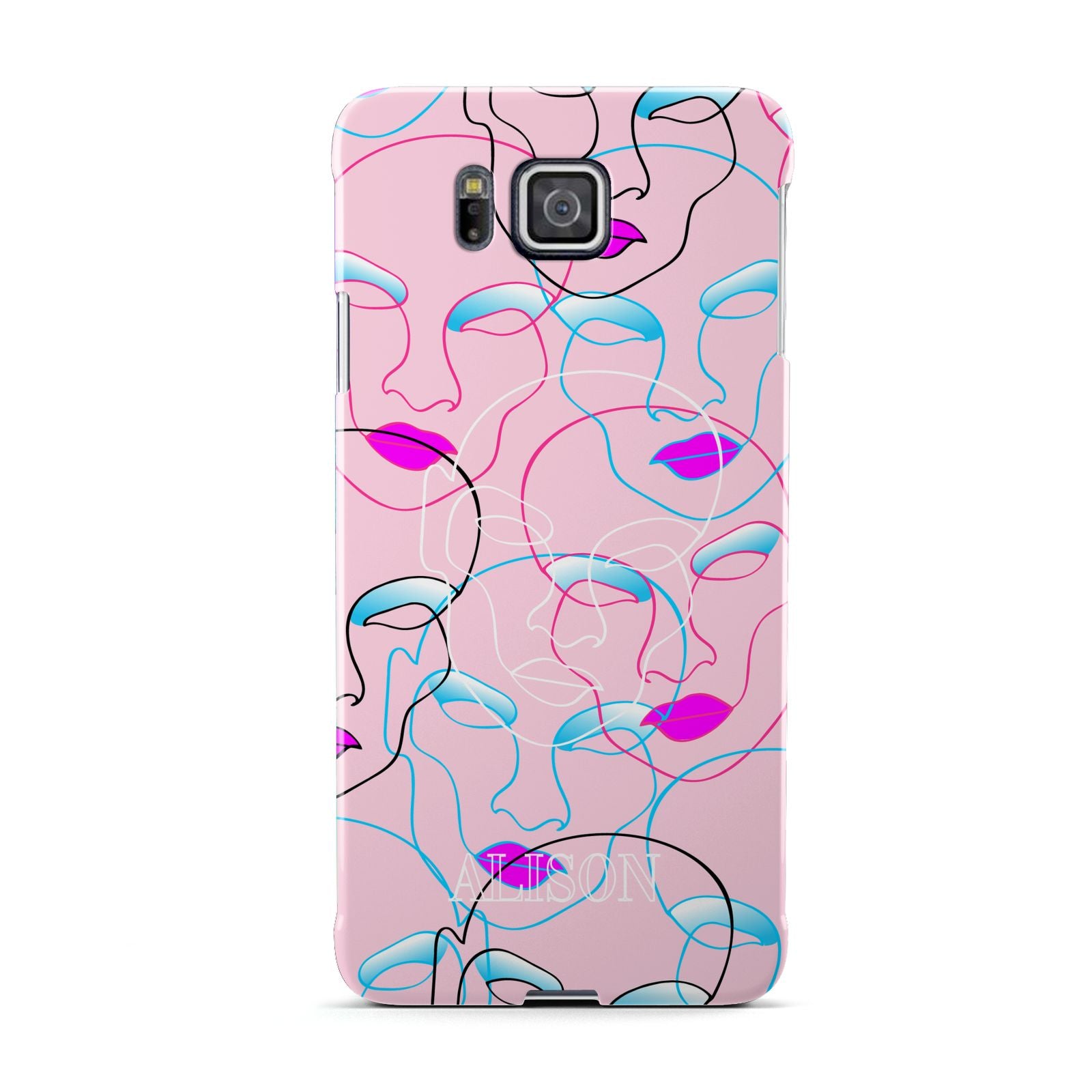 Personalised Pink Line Art Samsung Galaxy Alpha Case