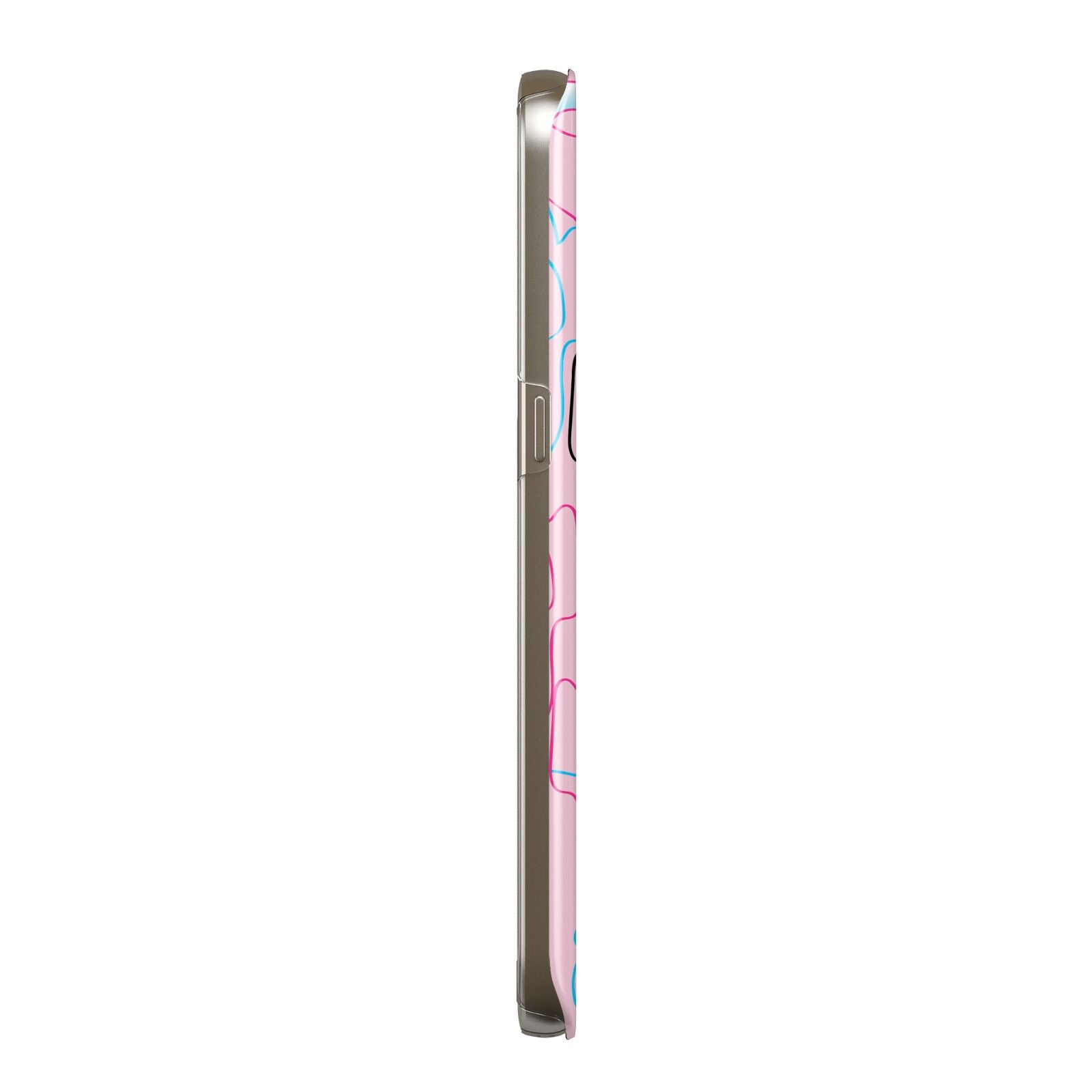 Personalised Pink Line Art Samsung Galaxy Case Side View