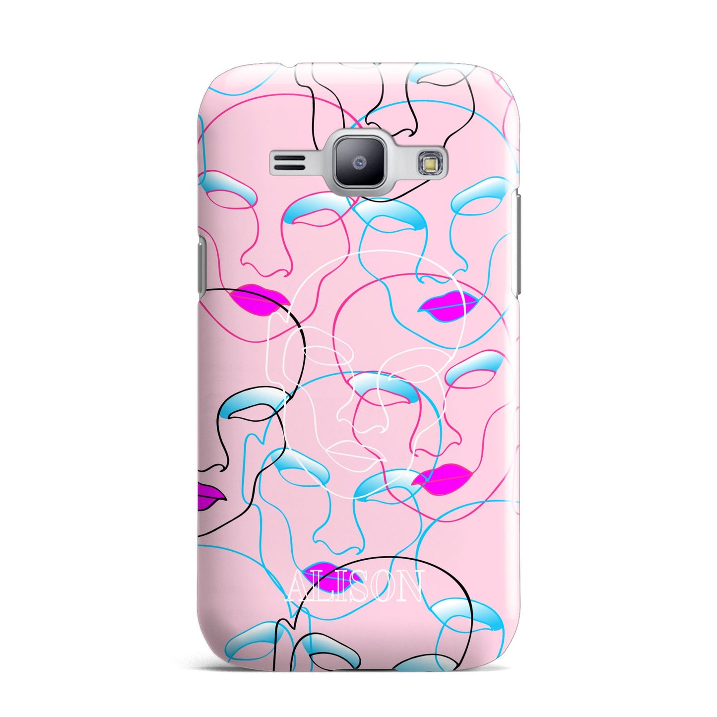 Personalised Pink Line Art Samsung Galaxy J1 2015 Case