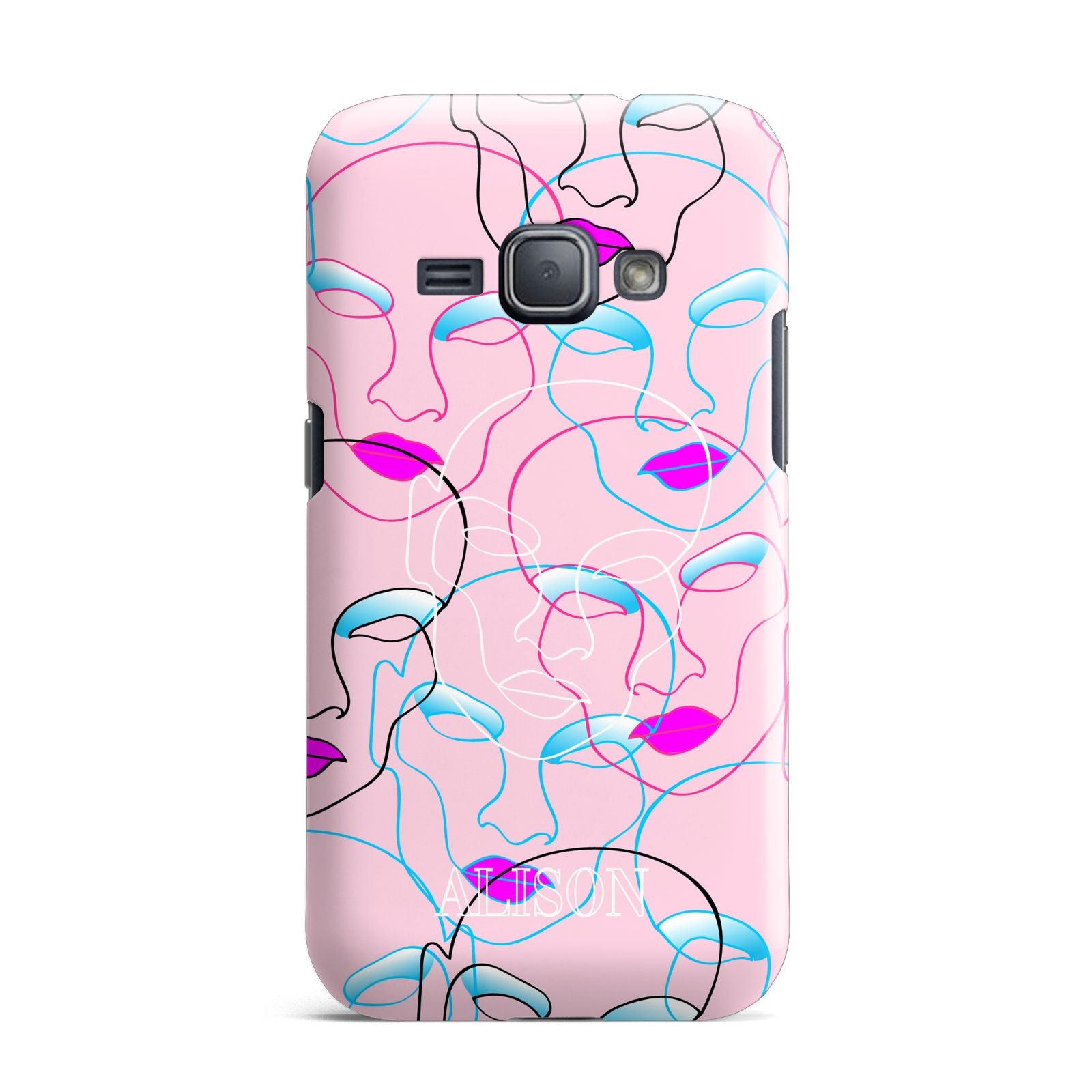 Personalised Pink Line Art Samsung Galaxy J1 2016 Case