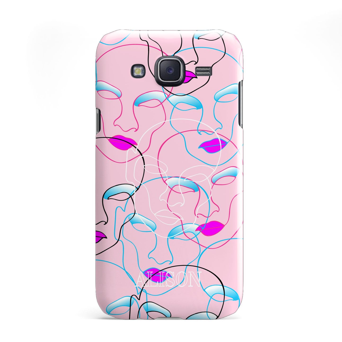 Personalised Pink Line Art Samsung Galaxy J5 Case