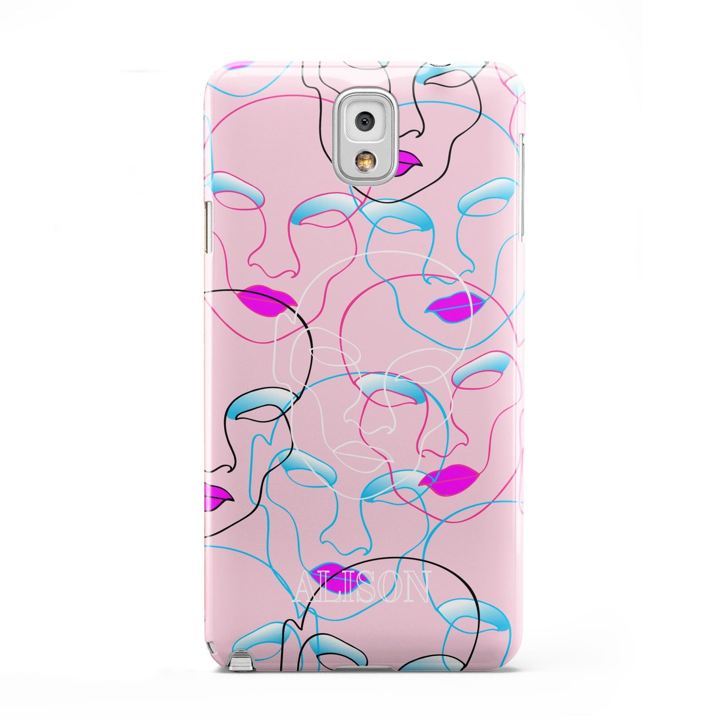 Personalised Pink Line Art Samsung Galaxy Note 3 Case