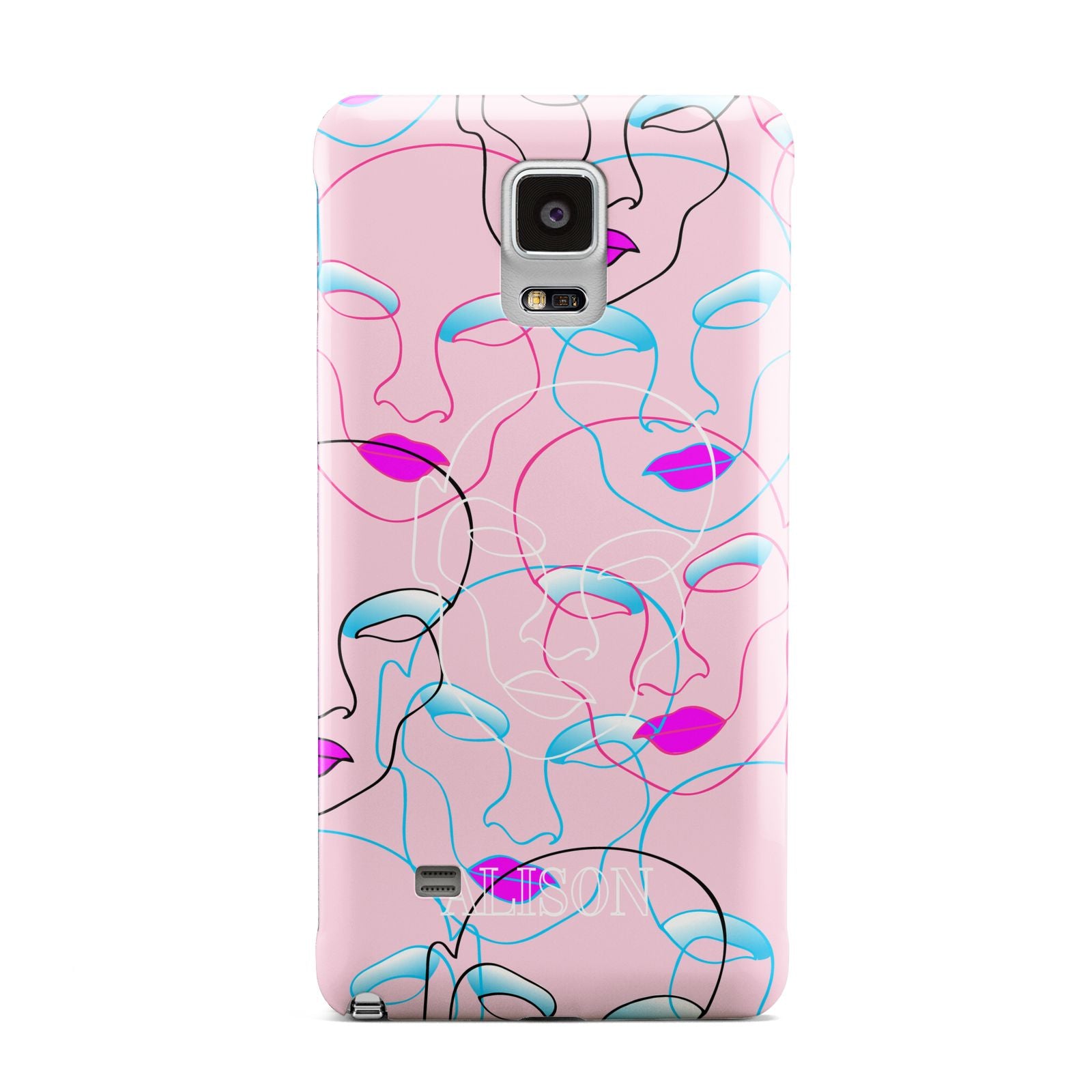 Personalised Pink Line Art Samsung Galaxy Note 4 Case