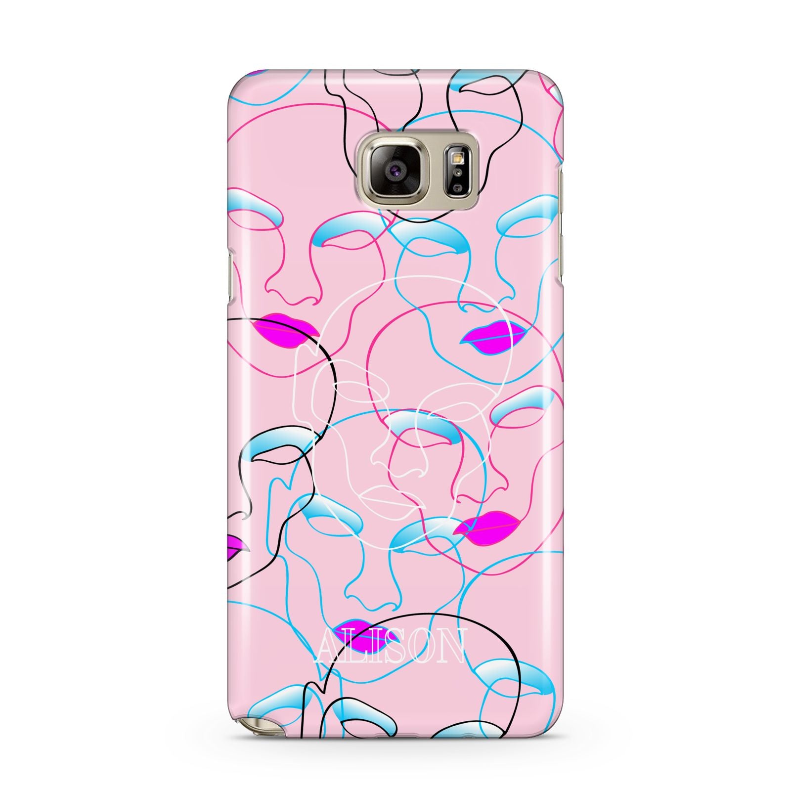 Personalised Pink Line Art Samsung Galaxy Note 5 Case