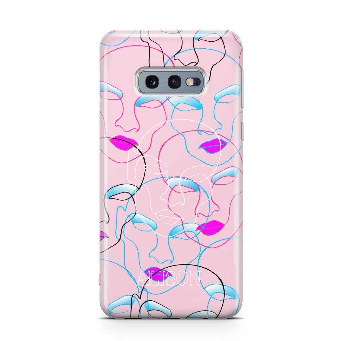 Personalised Pink Line Art Samsung Galaxy S10E Case