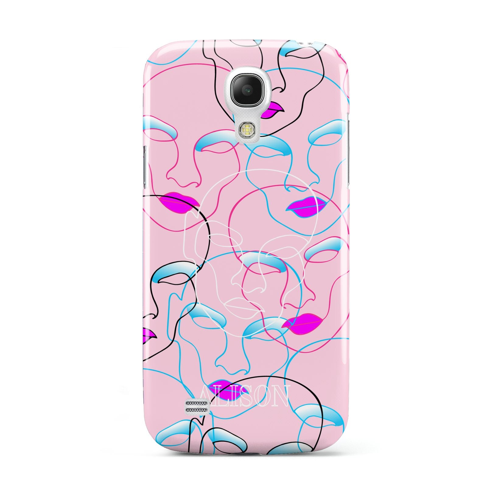 Personalised Pink Line Art Samsung Galaxy S4 Mini Case