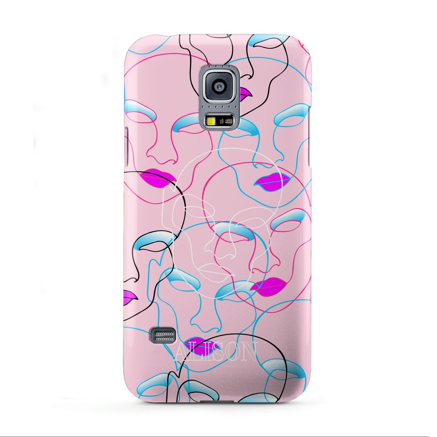 Personalised Pink Line Art Samsung Galaxy S5 Mini Case