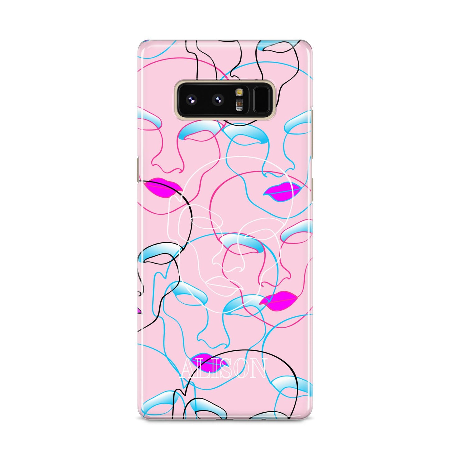 Personalised Pink Line Art Samsung Galaxy S8 Case