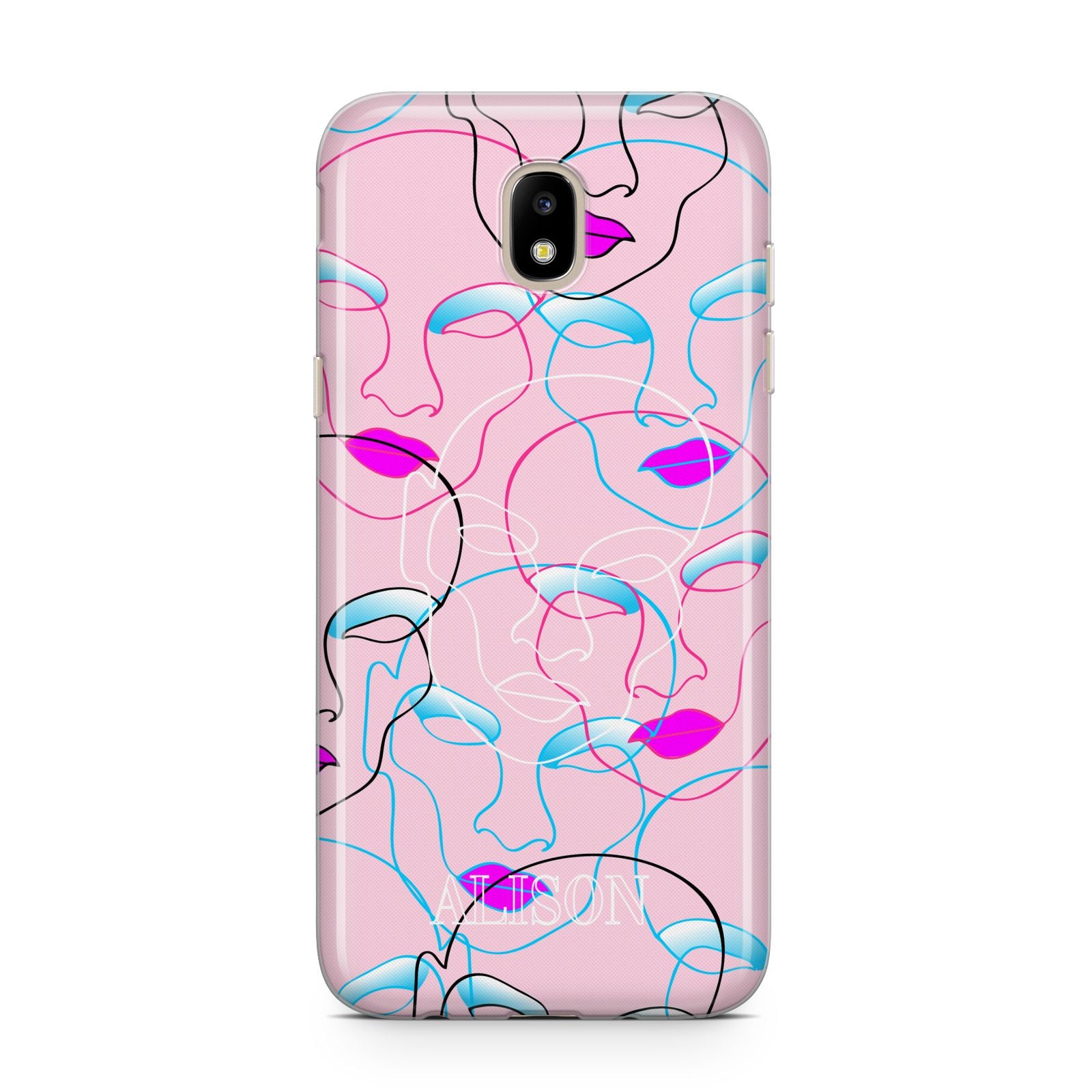 Personalised Pink Line Art Samsung J5 2017 Case