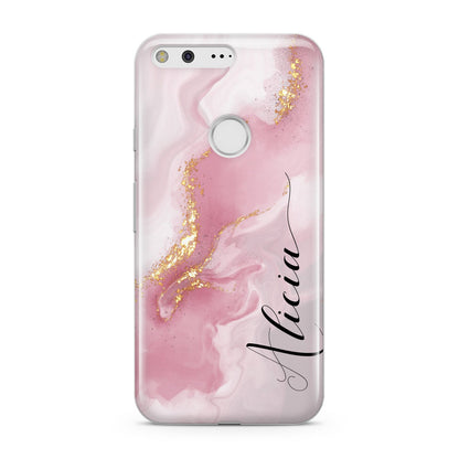 Personalised Pink Marble Google Pixel Case