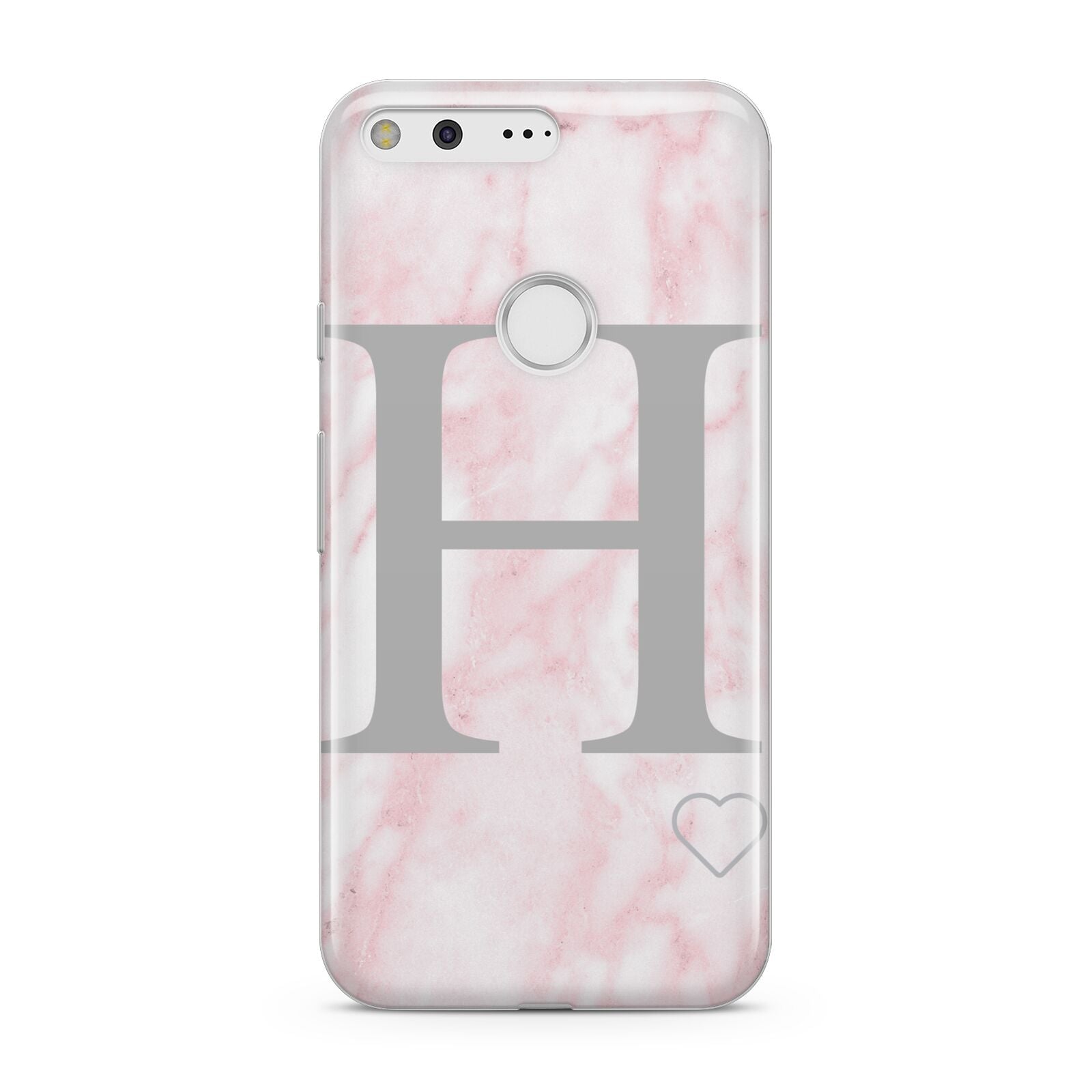 Personalised Pink Marble Initial 1 Custom Google Pixel Case