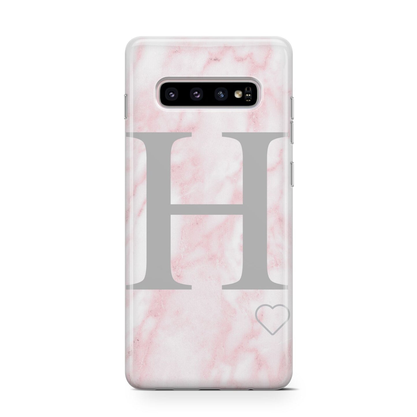 Personalised Pink Marble Initial 1 Custom Protective Samsung Galaxy Case