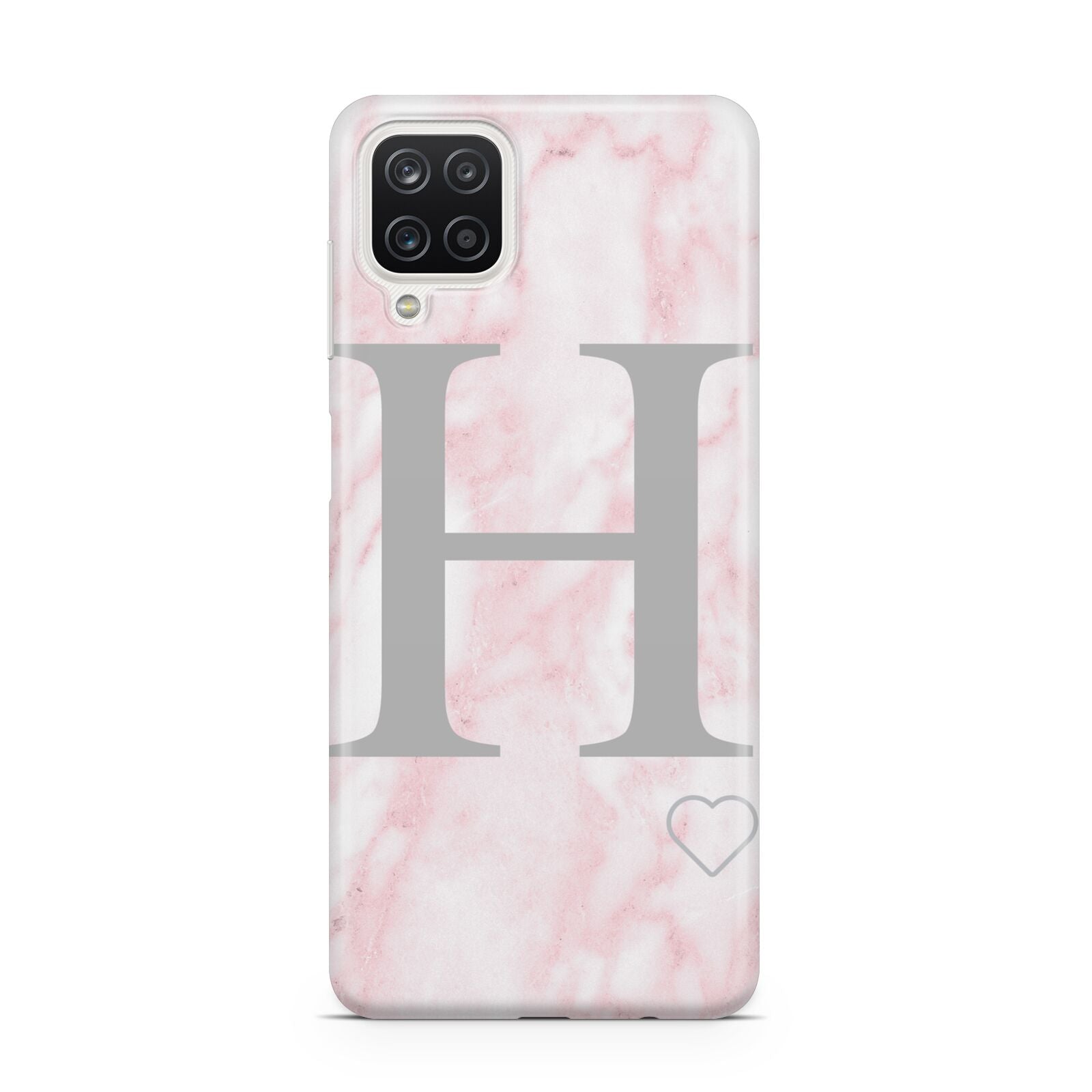 Personalised Pink Marble Initial 1 Custom Samsung A12 Case