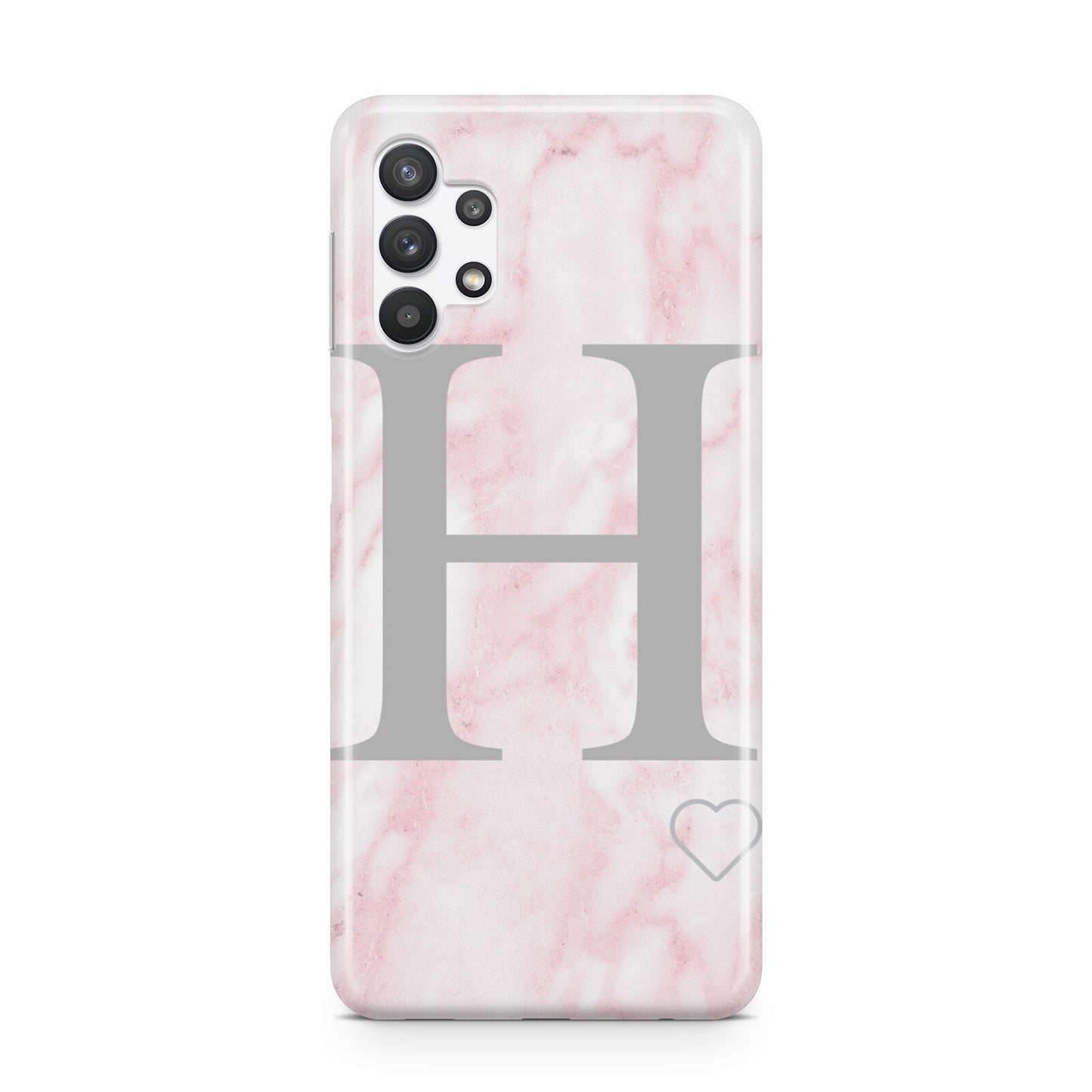 Personalised Pink Marble Initial 1 Custom Samsung A32 5G Case