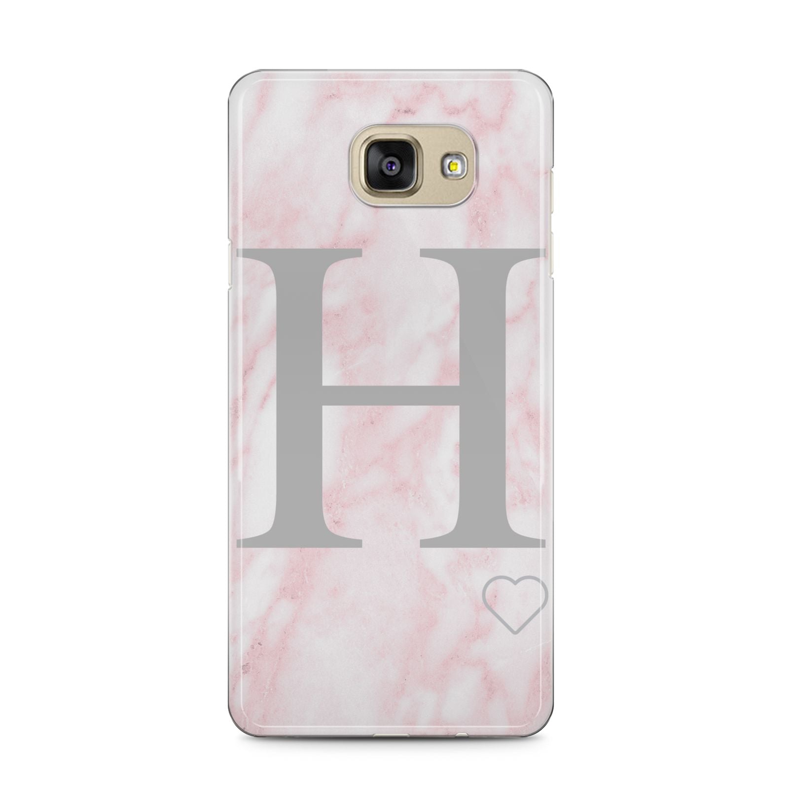 Personalised Pink Marble Initial 1 Custom Samsung Galaxy A5 2016 Case on gold phone