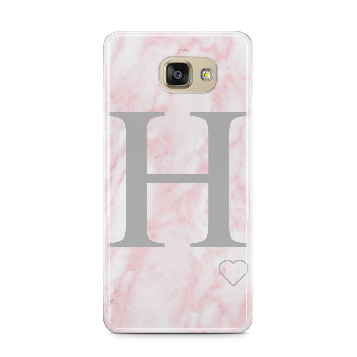 Personalised Pink Marble Initial 1 Custom Samsung Galaxy A9 2016 Case on gold phone