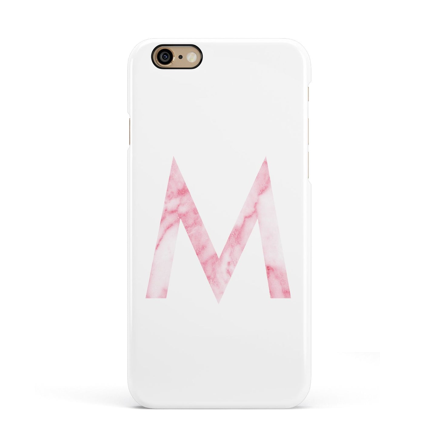 Personalised Pink Marble Initial Clear Custom Apple iPhone 6 3D Snap Case