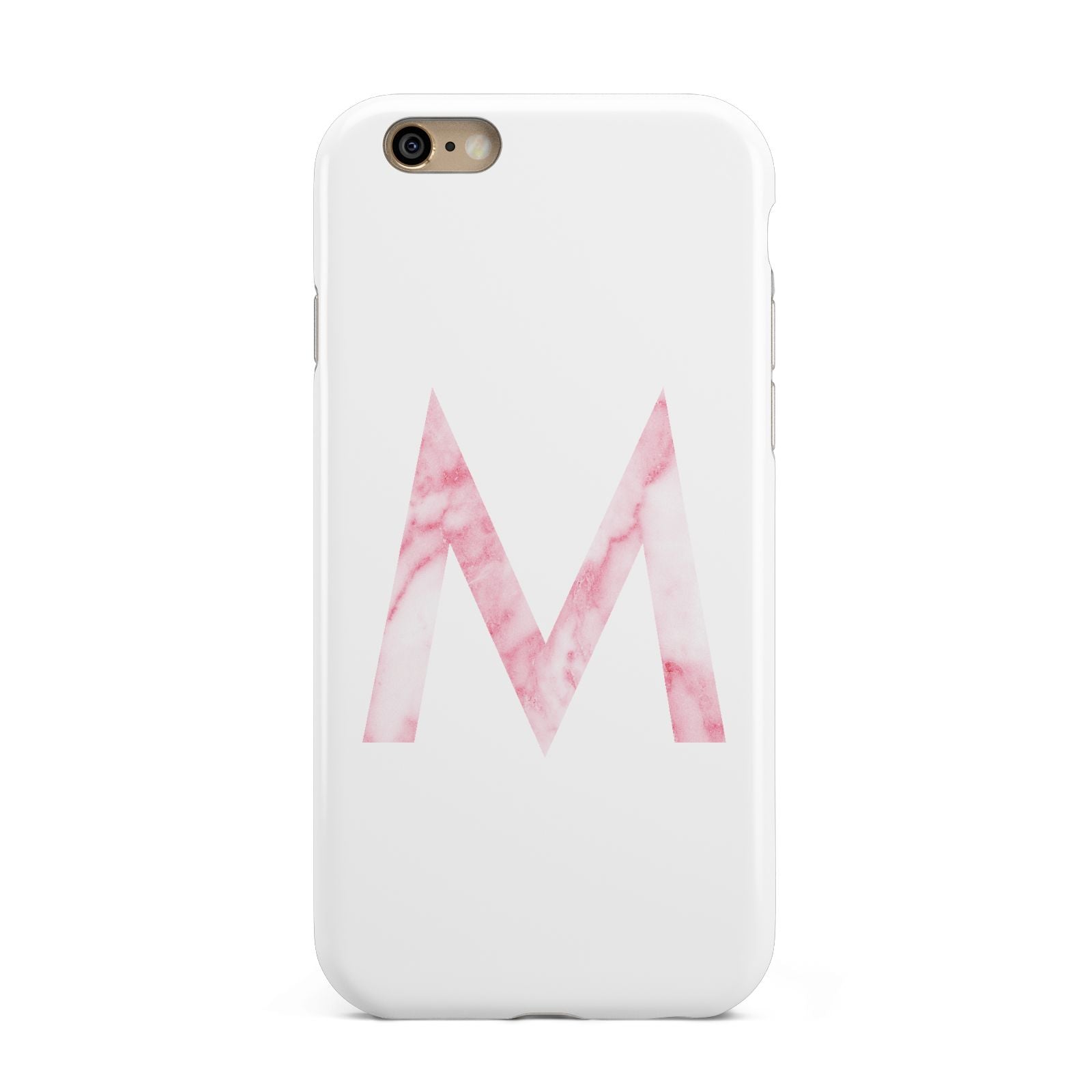 Personalised Pink Marble Initial Clear Custom Apple iPhone 6 3D Tough Case