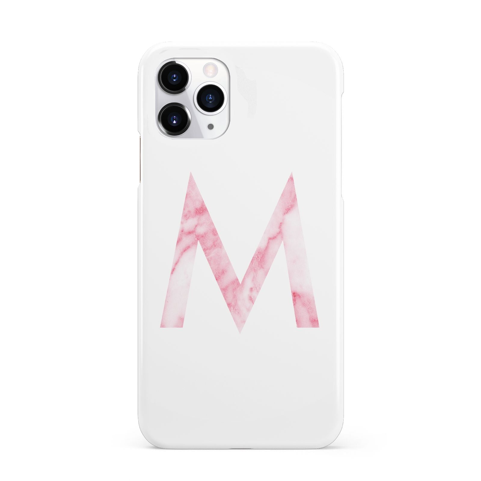 Personalised Pink Marble Initial Clear Custom iPhone 11 Pro 3D Snap Case