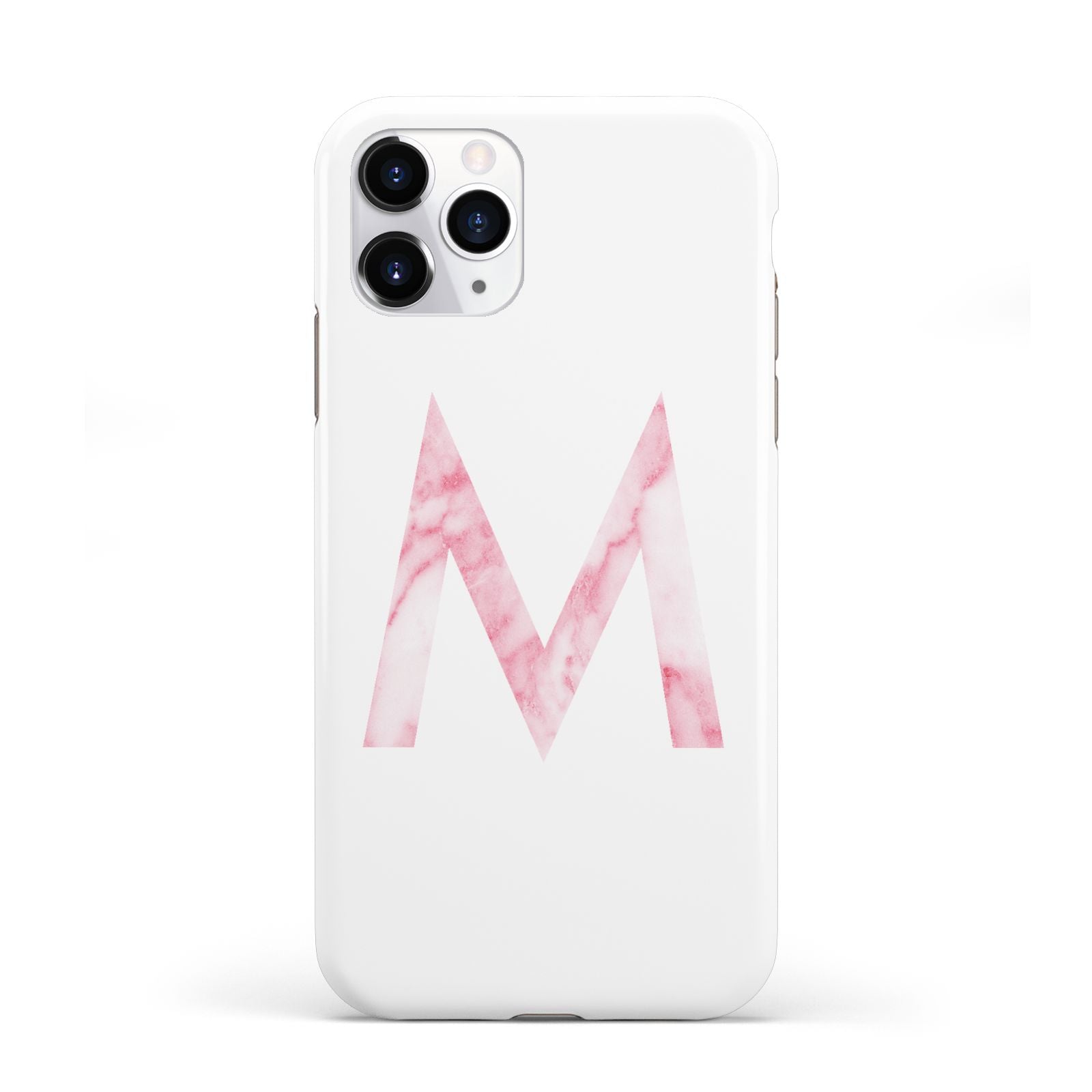 Personalised Pink Marble Initial Clear Custom iPhone 11 Pro 3D Tough Case